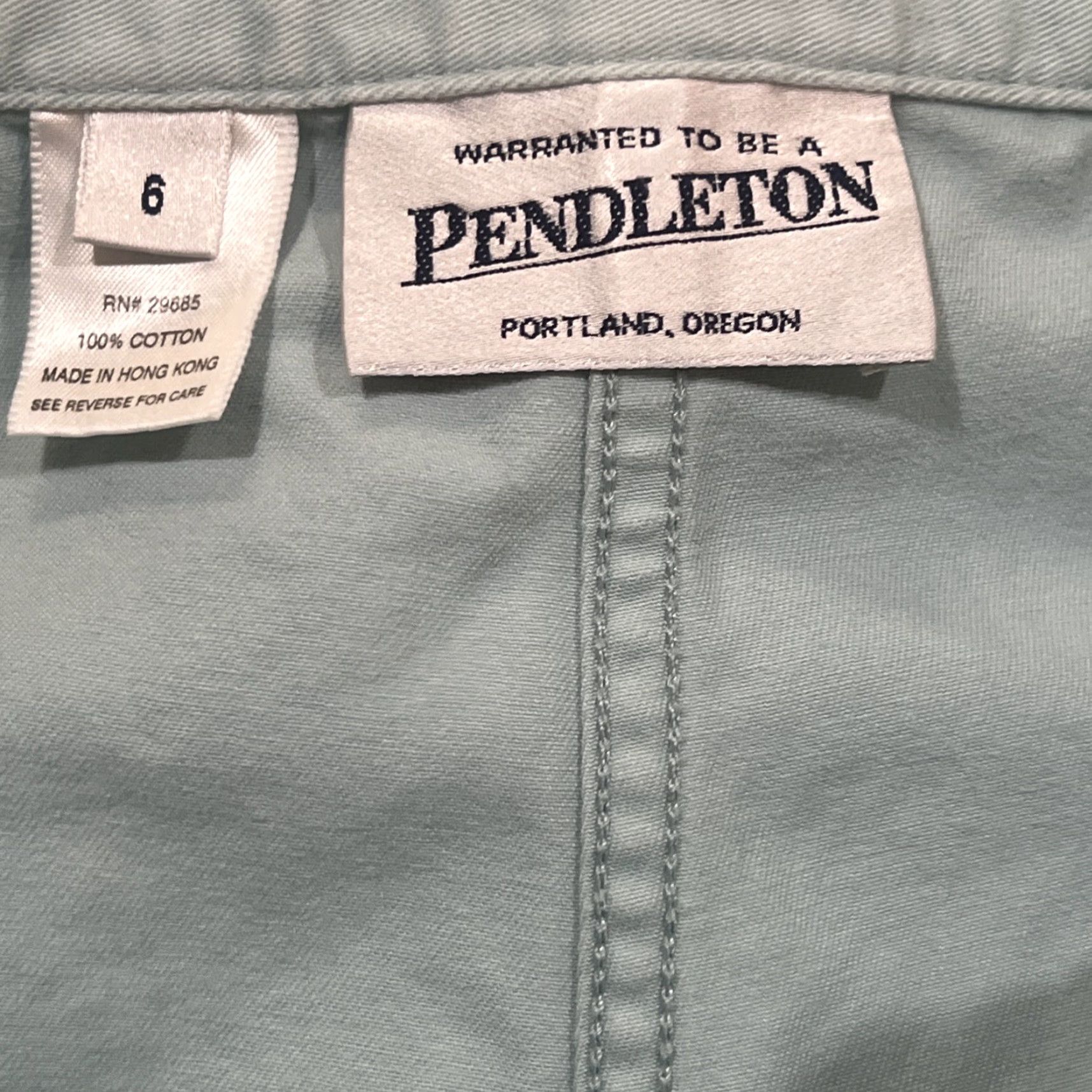 Pendleton Pendleton Women's Pants Size 6 Cotton Light Blue Ankle High Rise Zipper Button Office Dress Size 28" / US 6 / IT 42 - 4 Thumbnail