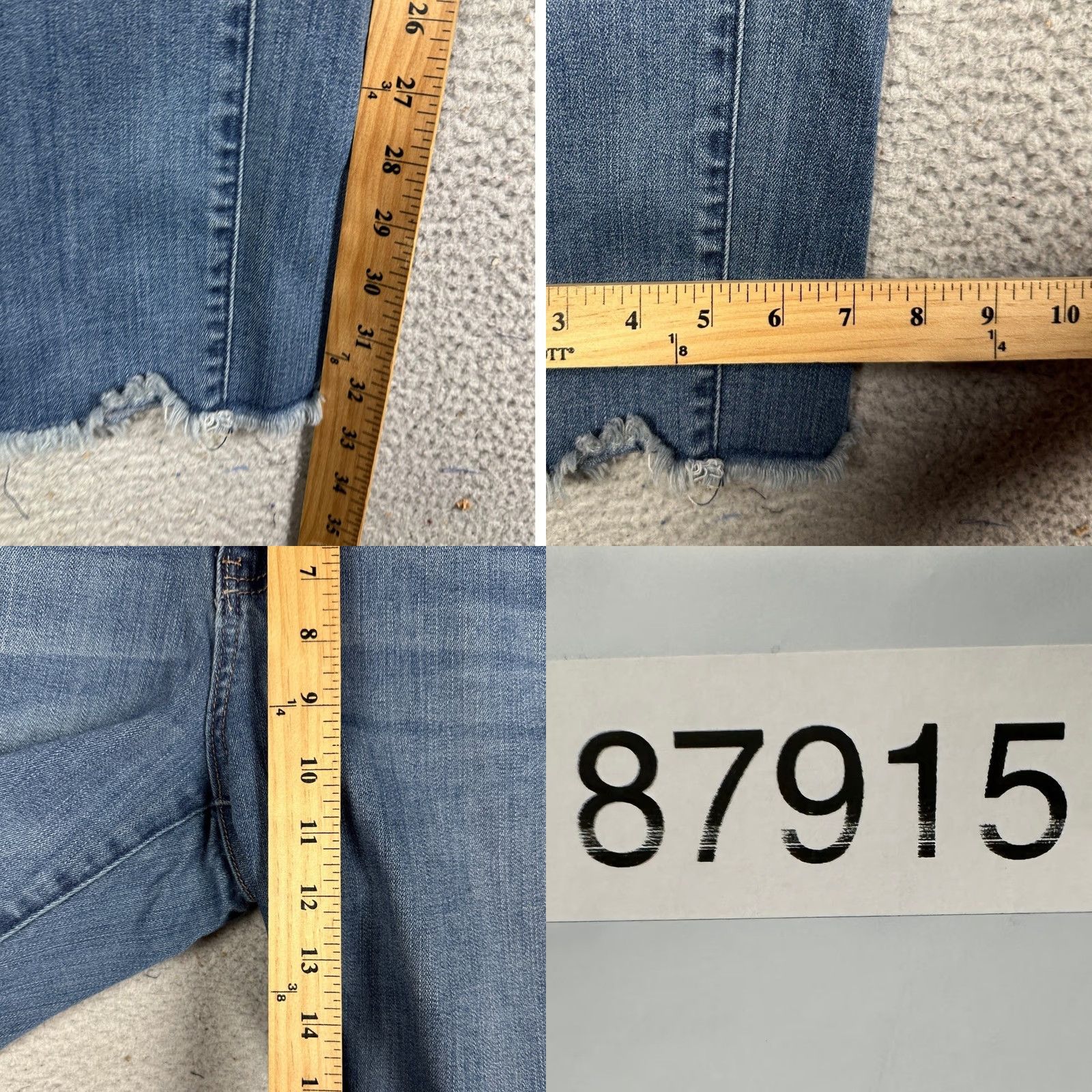 Denime Judy Blue Jeans Womens 15-32 Blue Slim Skinny Raw Hem Distressed Stretch Denim Size 24" / US 00 / IT 34 - 8 Thumbnail