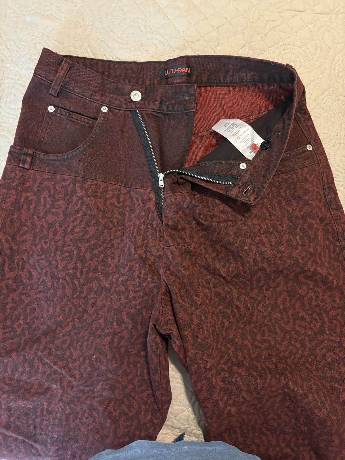LUU DAN Red LU'U Dąn High-waisted Wide-leg jeans Size US 29 - 3 Thumbnail