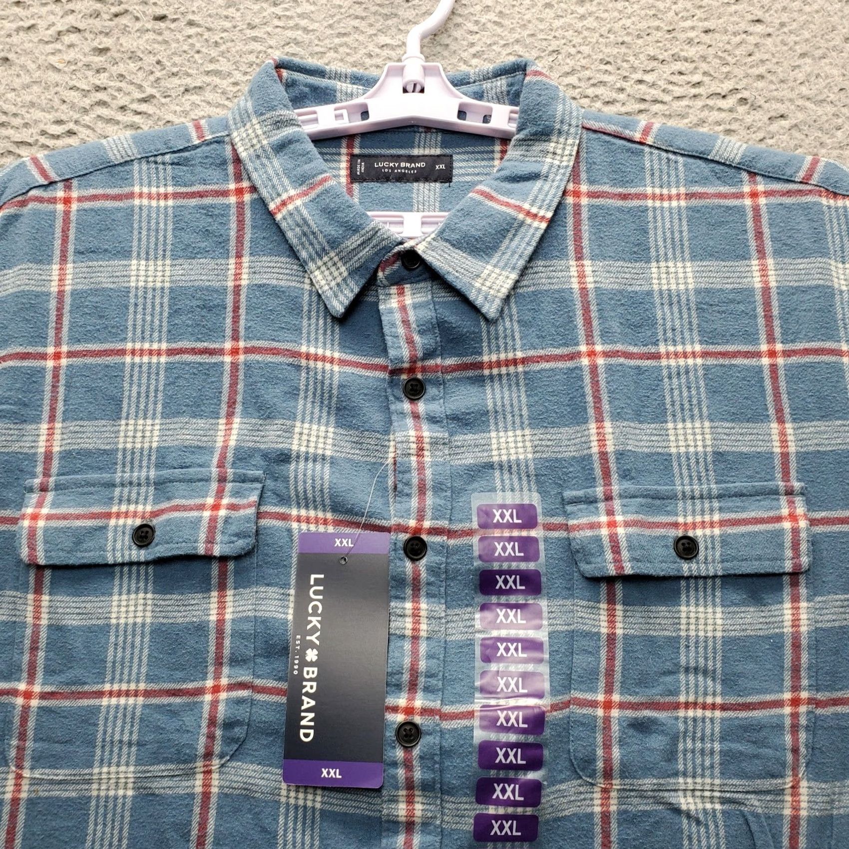 Lucky Brand Lucky Brand Flannel Shirt Mens XXL Plaid Chest Pocket Basic Fit Button-Up Shirt Size US XXL / EU 58 / 5 - 5 Thumbnail