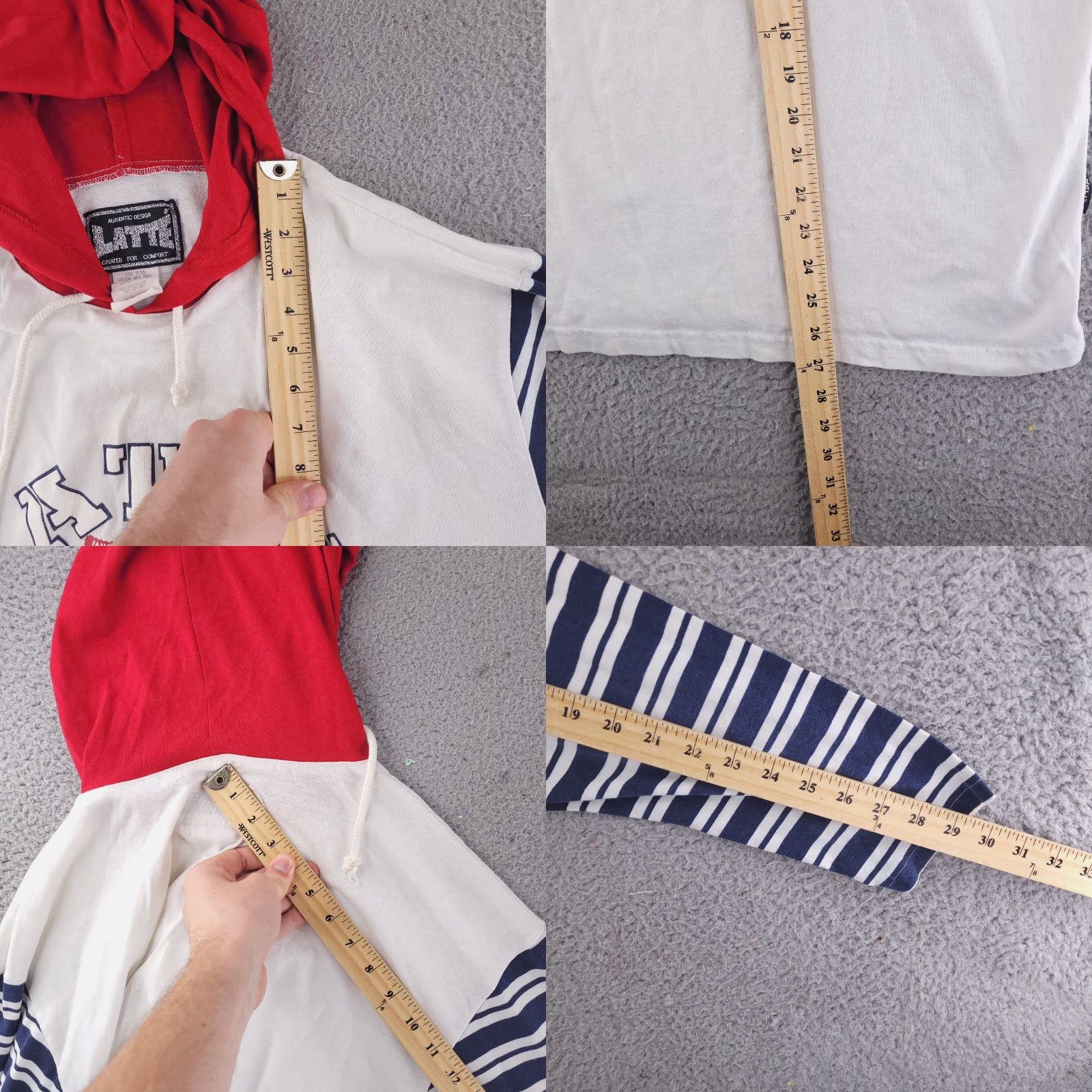 Vintage VINTAGE Shirt Mens M 3/4 Sleeve Hooded White USA Beach Surf Made USA Latte Sport Sleeved T-Shirt Size US M / EU 48-50 / 2 - 8 Thumbnail