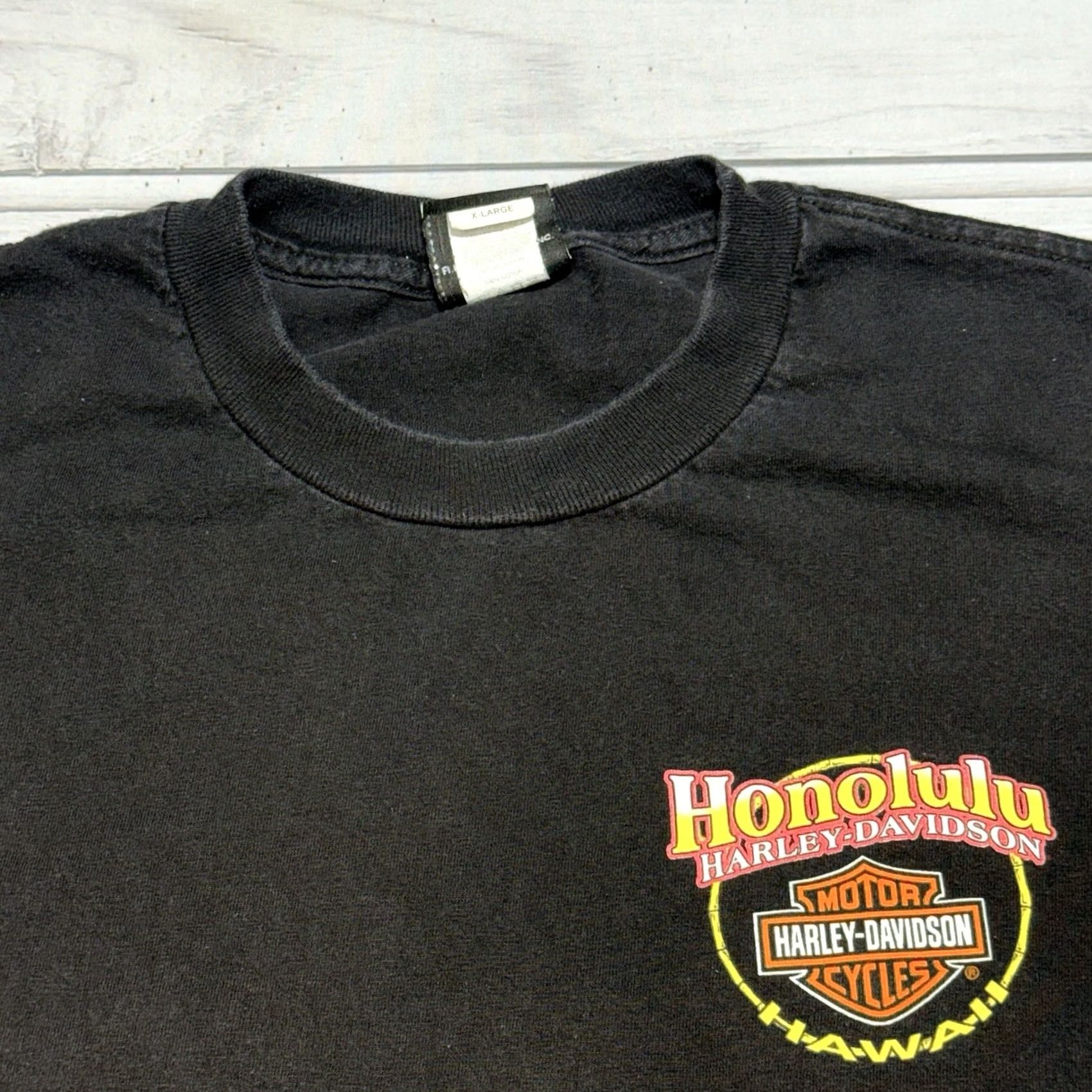 Harley Davidson Harley-Davidson T-Shirt XL Black Honolulu Hawaii Diamond Head Beach Motorcycle Graphic Print Short Sleeve Crew Neck Men Shirt Redefined Size US XL / EU 56 / 4 - 6 Thumbnail