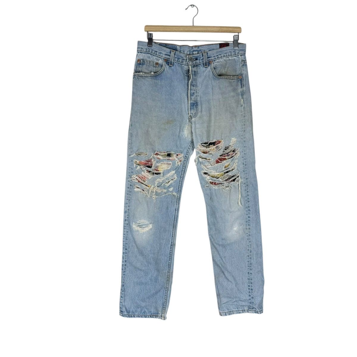 Levi's ☀️LEVI’S 501XX PATCHWORK DENIM JEANS PANTS Size US 34 / EU 50 - 2 Thumbnail