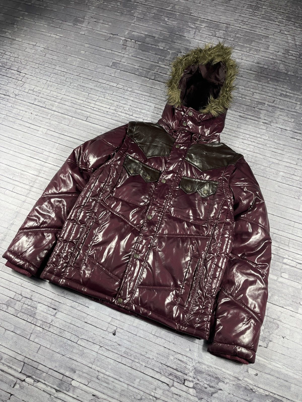 Japanese Brand Nylaus Fur Puffer Western Ifsixwasnine LGB Vkei Bono Style Size US M / EU 48-50 / 2 - 5 Thumbnail