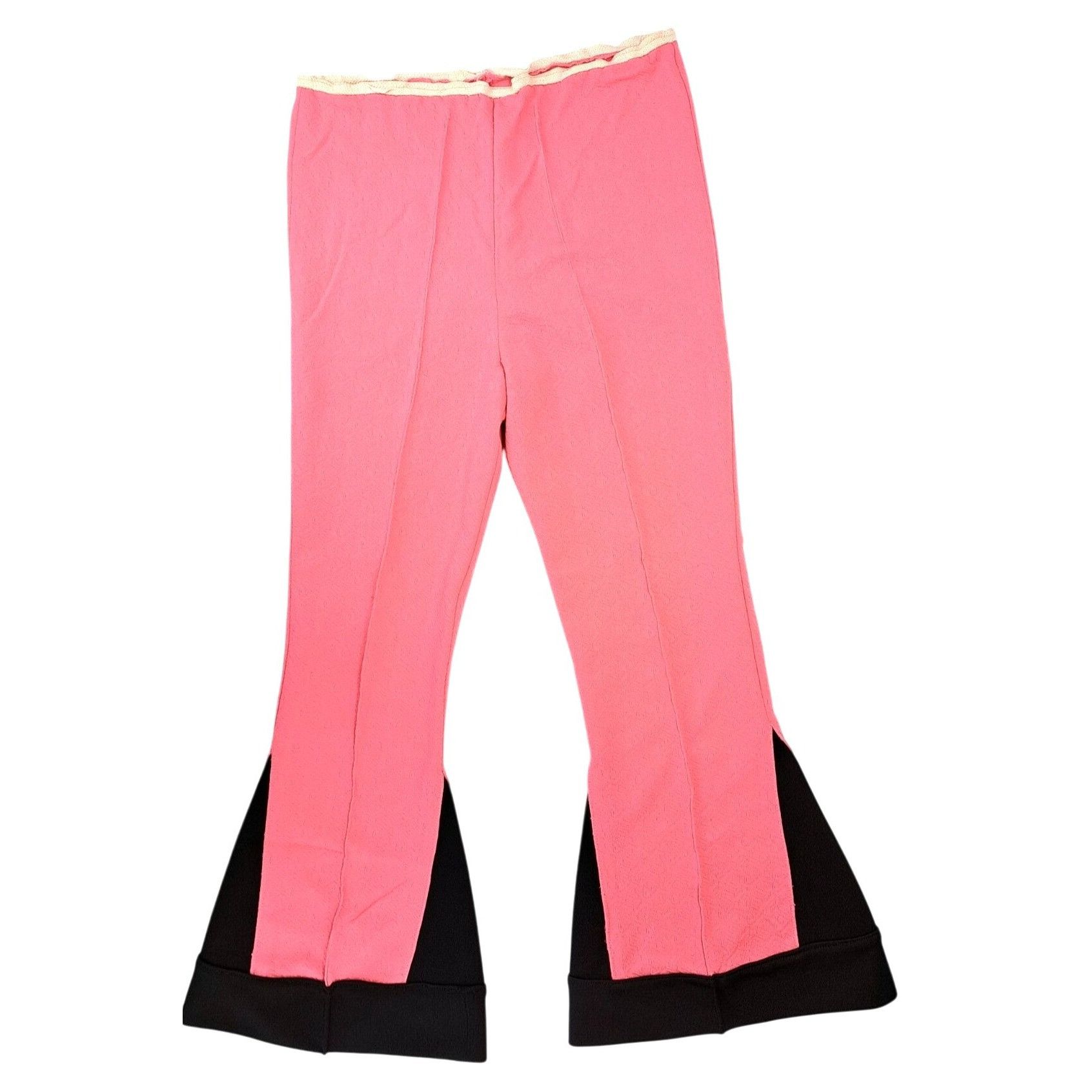 Handmade Vintage Handmade Pant Suit Pink Black Top Polyester 2 Piece Size L / US 10 / IT 46 - 4 Thumbnail