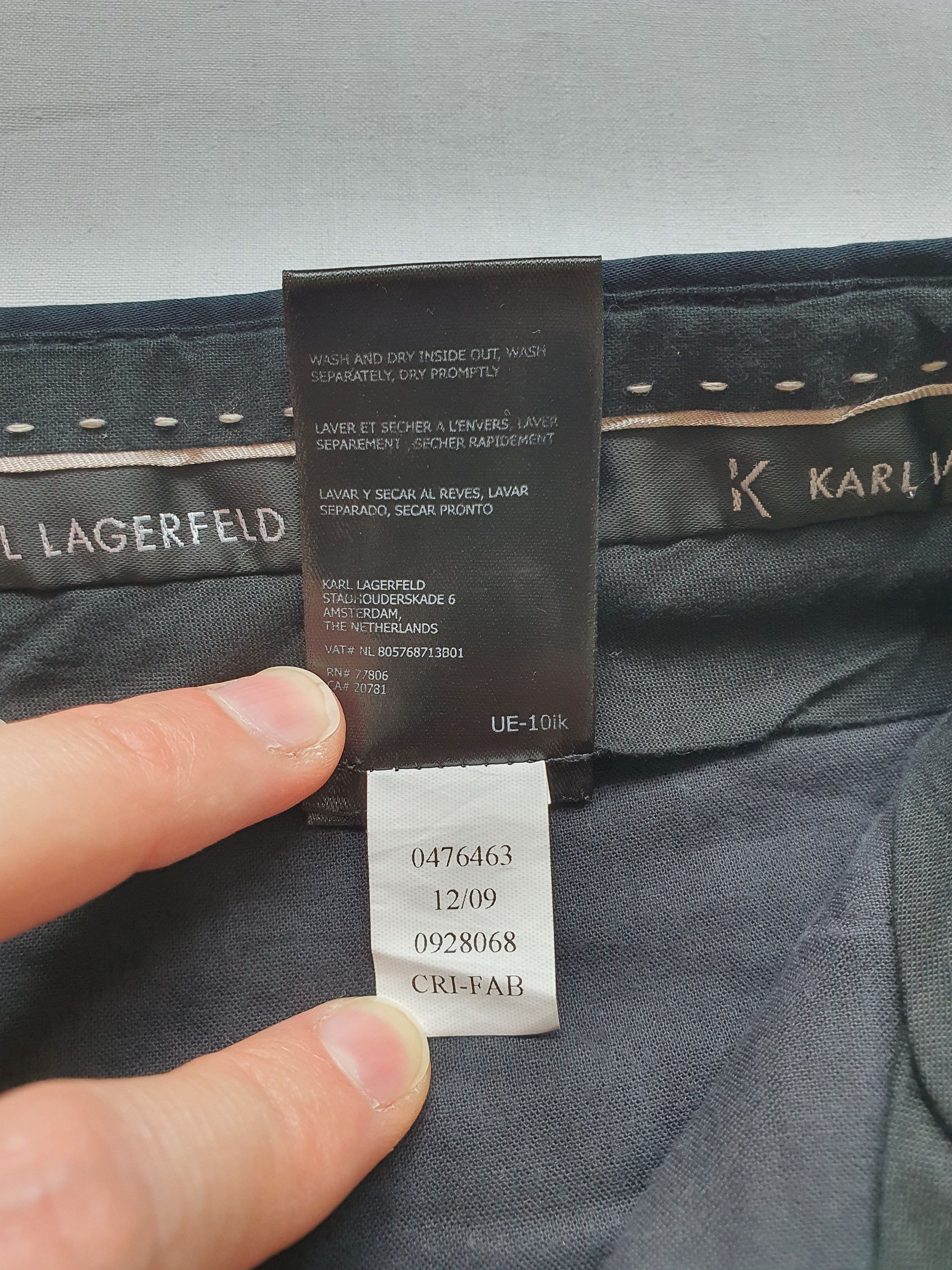 Karl Lagerfeld Smart Dress Trousers Pants - Navy, Cotton - Sz EU 48, W32 Size 38R - 8 Thumbnail