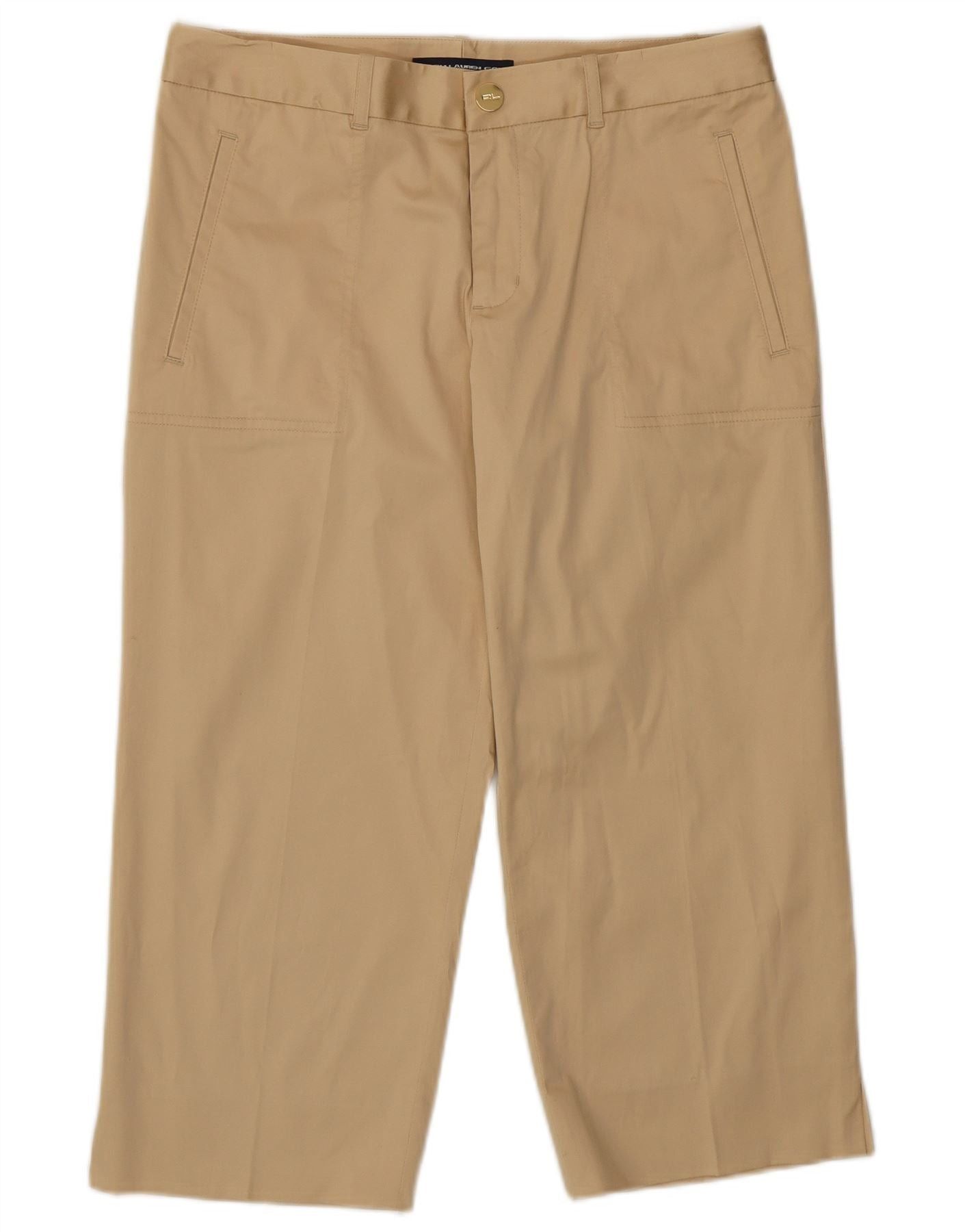 Ralph Lauren Womens Golf Capri Trousers US 8 Medium W30 L21 Beige Cotton Size 27" / US 4 / IT 40 - 1 Thumbnail