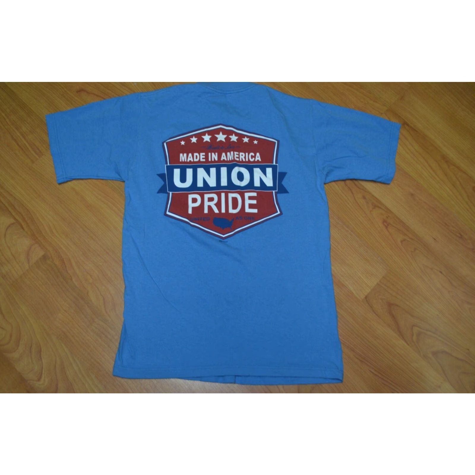 Vintage UAW Local 12 Toledo OH Union Pride T Shirt Small Blue Graphic Tee Mens Union Line 100% Cotton Short Sleeve Size US S / EU 44-46 / 1 - 4 Thumbnail