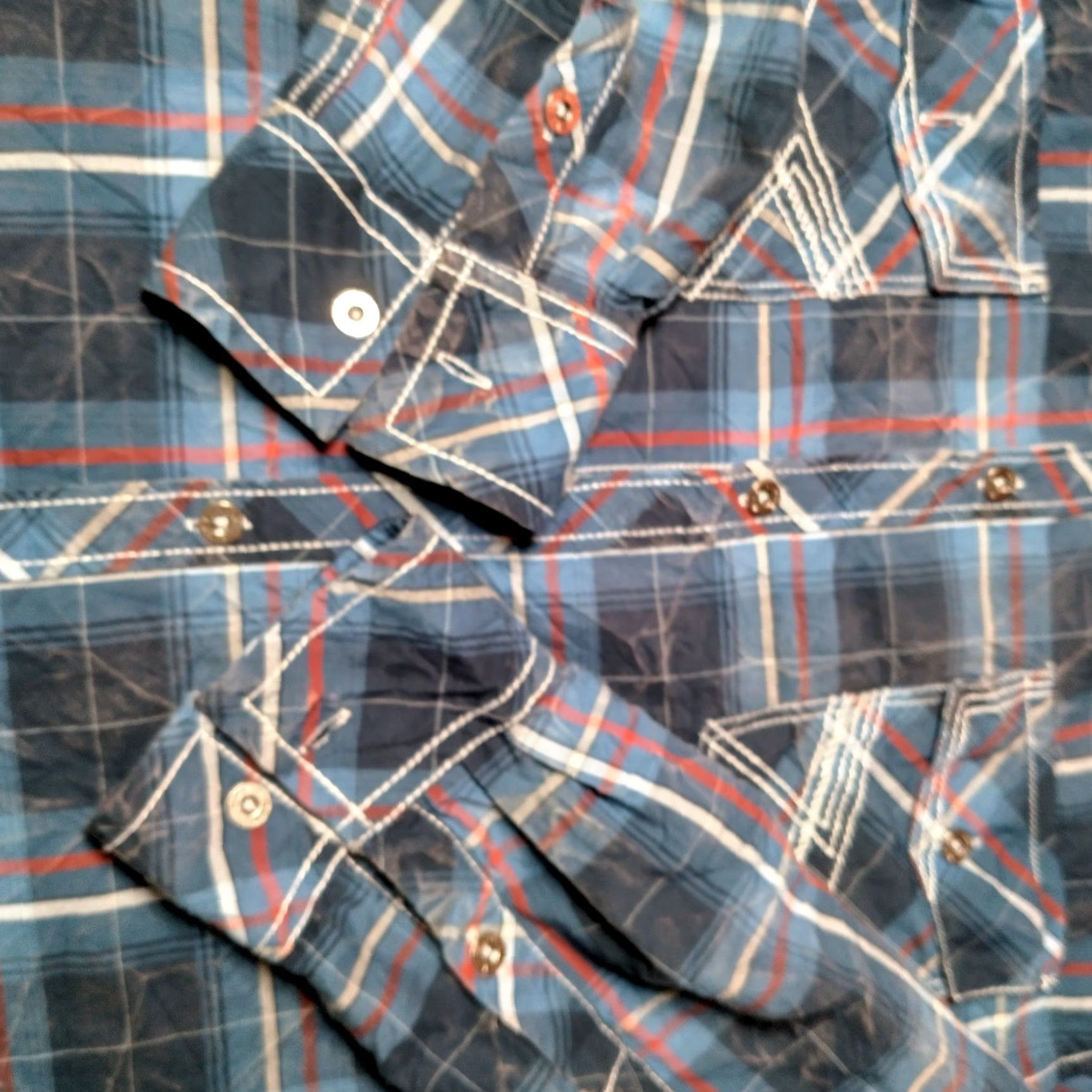 BKE BKE Shirt Men L Athletic Blue Plaid Western Distressed Look Long Sleeve Size US L / EU 52-54 / 3 - 7 Thumbnail