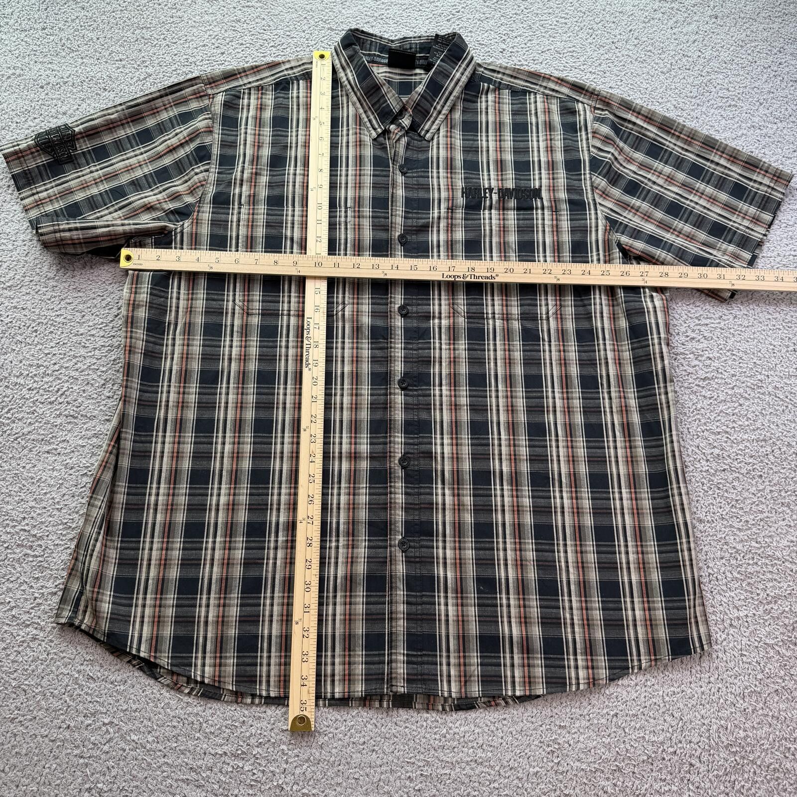 Harley Davidson Harley Davidson Plaid Button Up Shirt Mens 3XL Short Sleeve Size US XXL / EU 58 / 5 - 3 Thumbnail