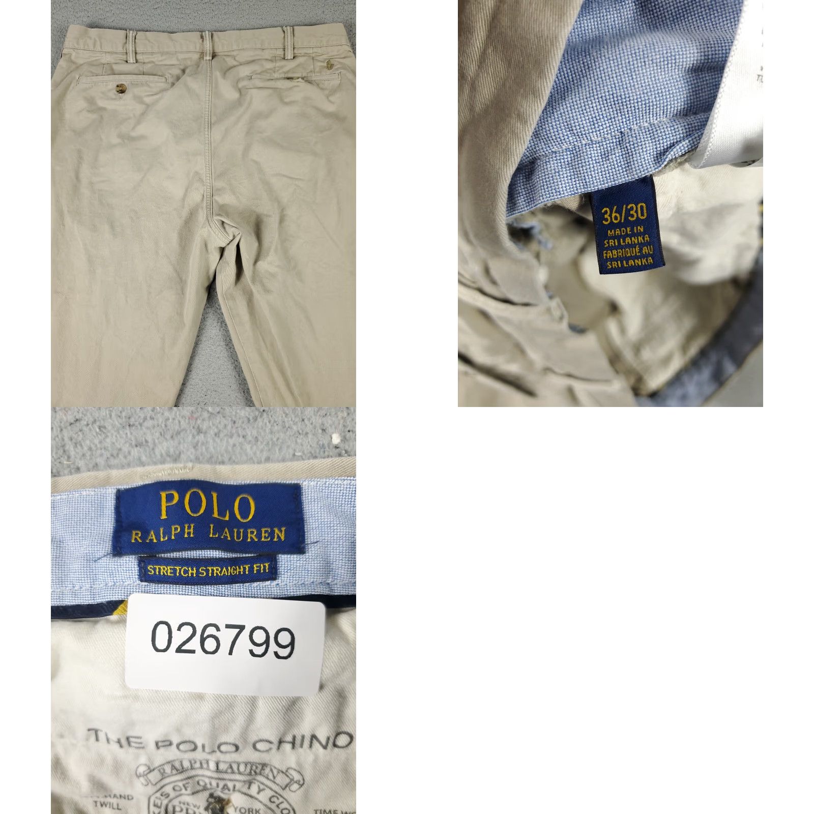 Ralph Lauren Ralph Lauren Chino Pants Mens 36x30 Beige Flat Front Casual Trousers Size US 36 / EU 52 - 8 Thumbnail