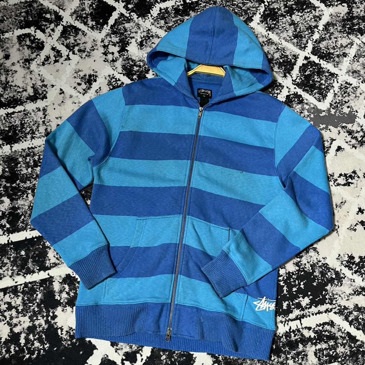 Stussy a26 Stussy Stripe Zipper Hoodie Size US L / EU 52-54 / 3 - 3 Thumbnail