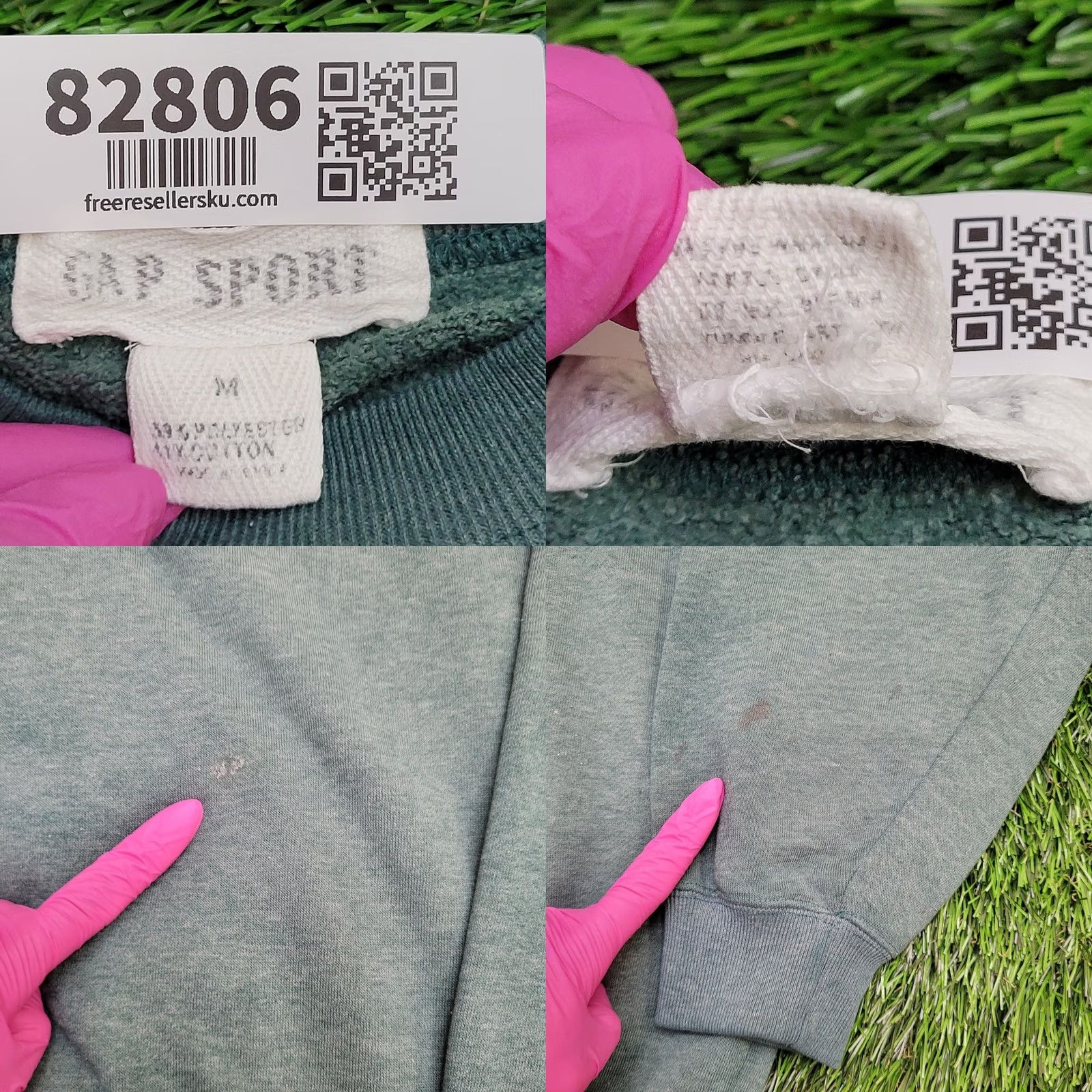 Gap VINTAGE GAP SPORT Sweatshirt Mens M 22x25 Green Cropped Baggy Crew Neck 1980s 80s Retro Size US M / EU 48-50 / 2 - 8 Thumbnail