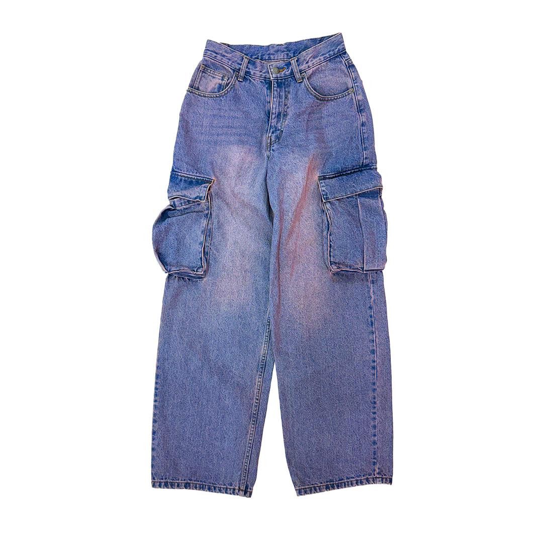 Other Hotter than Hell Washed Pink and Blue Cargo Pants (S) Size 26" / US 2 / IT 38 - 1 Thumbnail