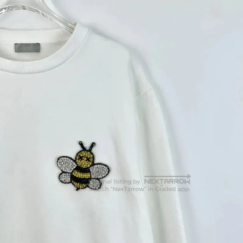 Dior Dior Women's White Cotton Sweatshirt with Bee . Size L / US 10 / IT 46 - 3 Thumbnail