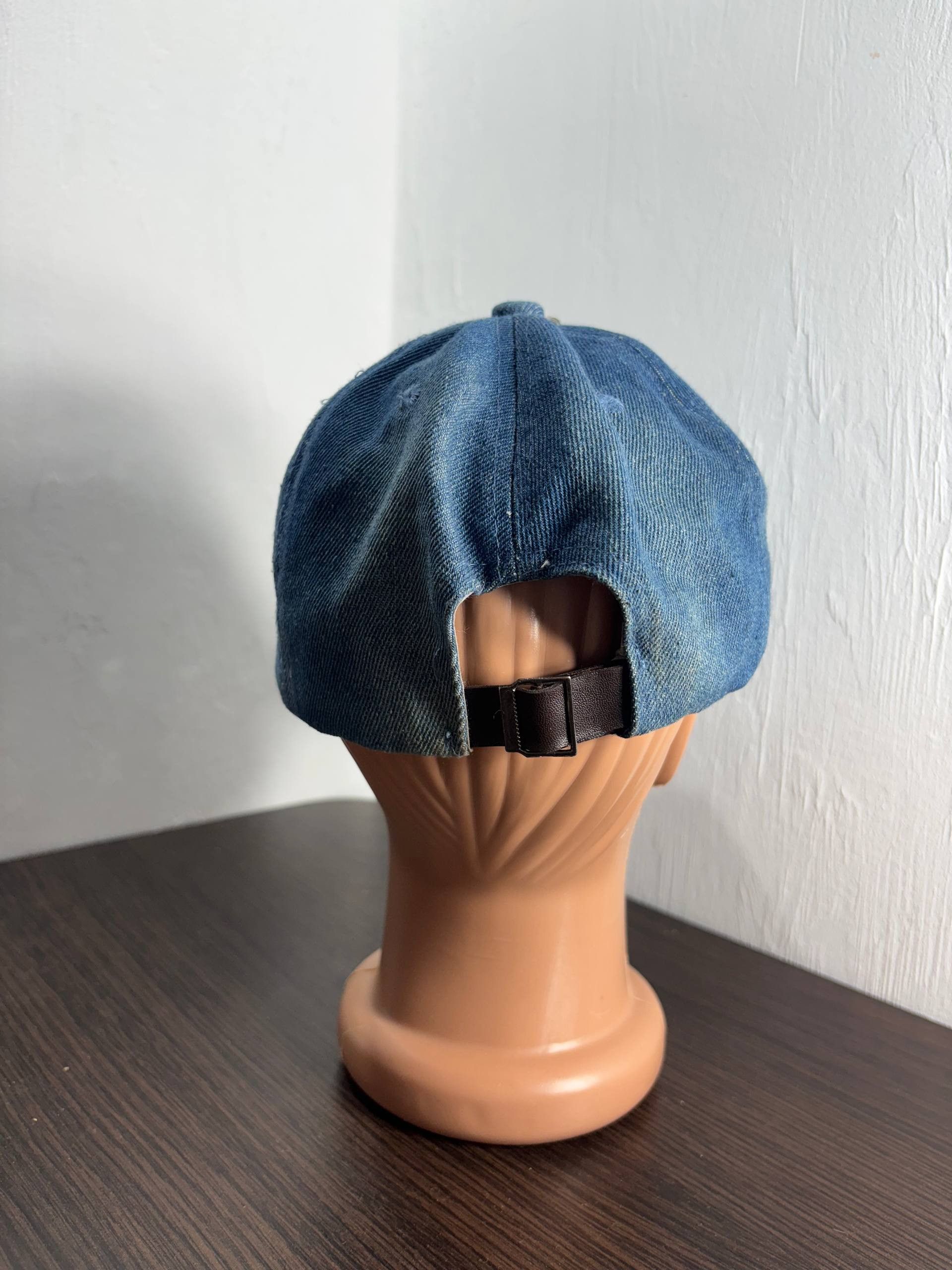 Japanese Brand VTG Rhinestone IfSixWasNine style Distressed Denim Cap Hat Size ONE SIZE - 6 Thumbnail