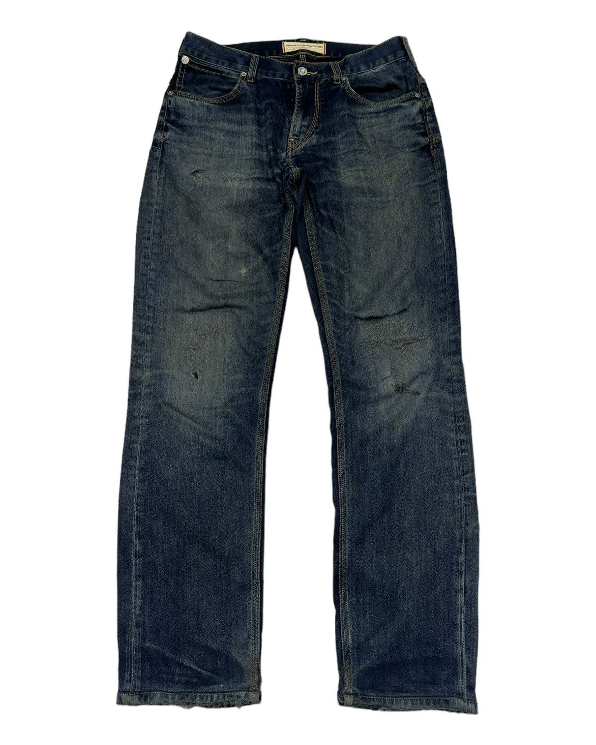 FCUK FRENCH CONNECTION DIRTY DISTRESSED DENIM JEANS FCUK Size US 30 / EU 46 - 1 Thumbnail