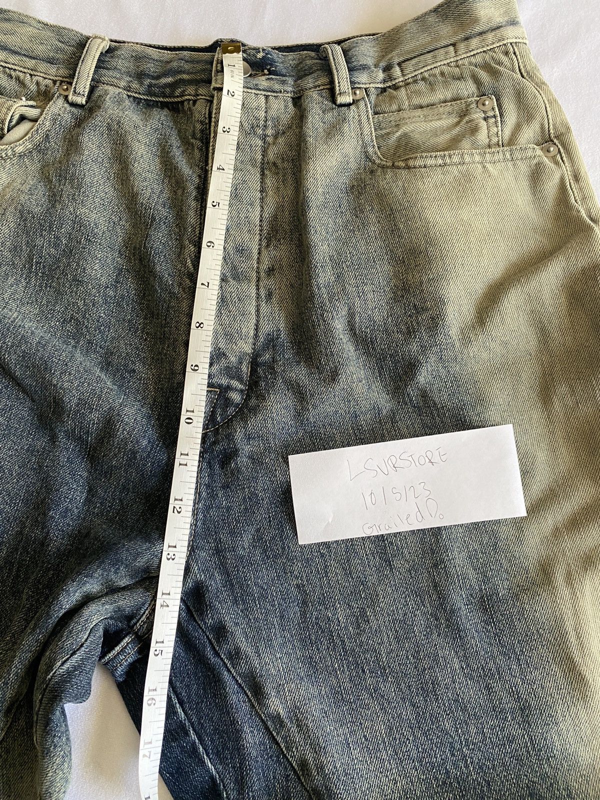Rick Owens × Rick Owens Drkshdw Rick Owens DRKSHDW Bolan Banana Zip Jean Minearl Pearl 32 Size US 32 / EU 48 - 15 Thumbnail