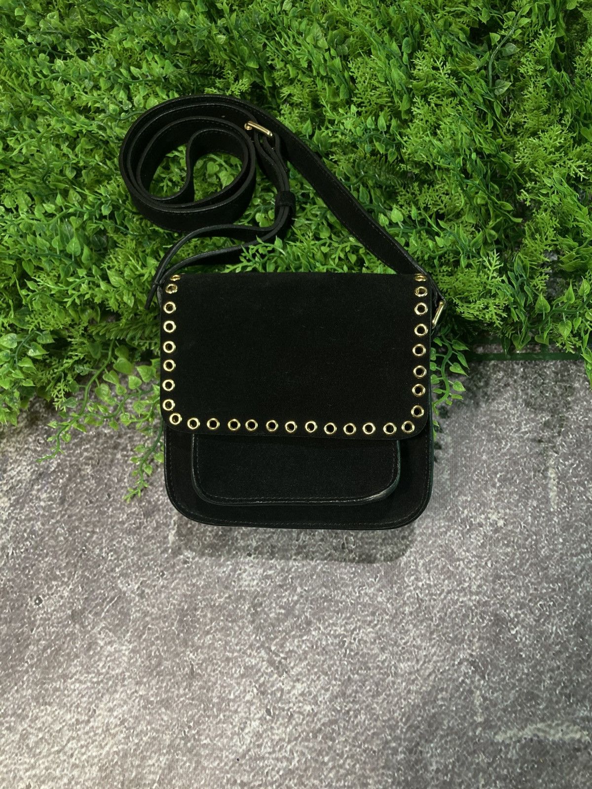 Isabel Marant Suede Crossbody Bag in Black, Women's