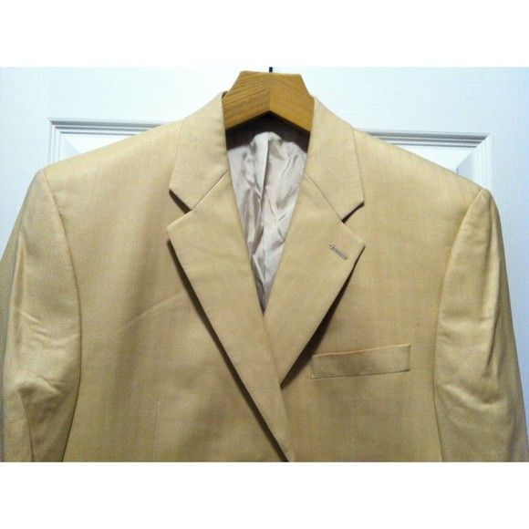 Ralph Lauren RALPH LAUREN MEN'S BEIGE 52%SILK 48%WOOL SPORT COAT SIZE:44R Size 44R - 2 Thumbnail