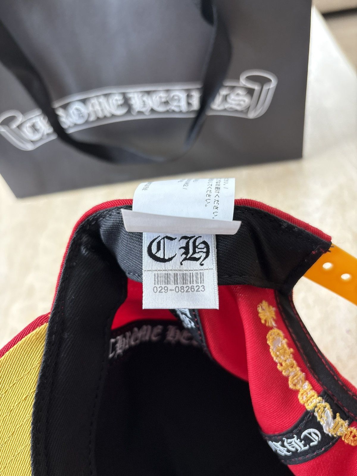 Chrome Hearts Chrome Hearts "Red/Yellow" CH Baseball Hat Size ONE SIZE - 10 Thumbnail