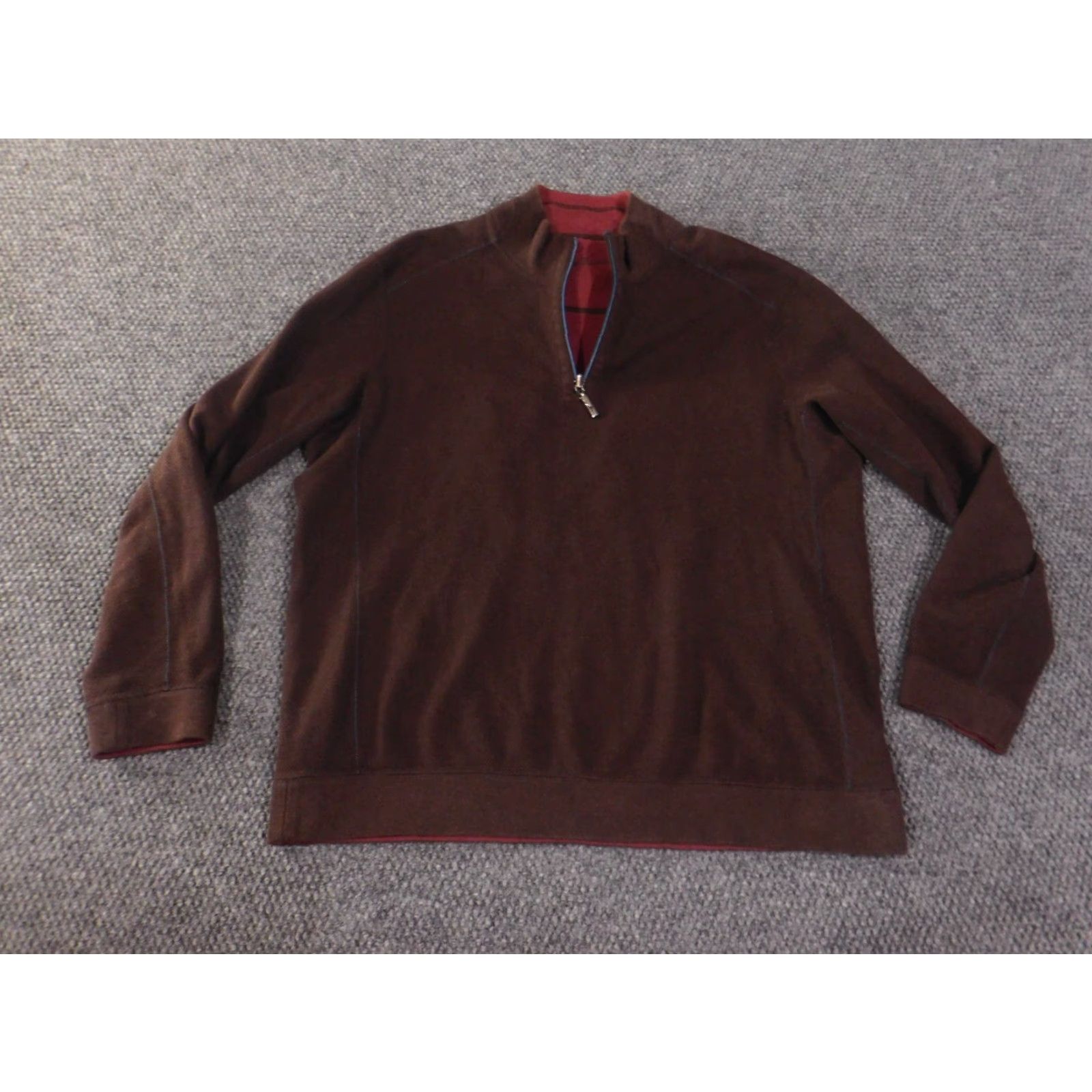 Tommy Bahama Tommy Bahama Reversible Sweater XL Brown Mens Stretch Logo Pullover Size US XL / EU 56 / 4 - 2 Thumbnail