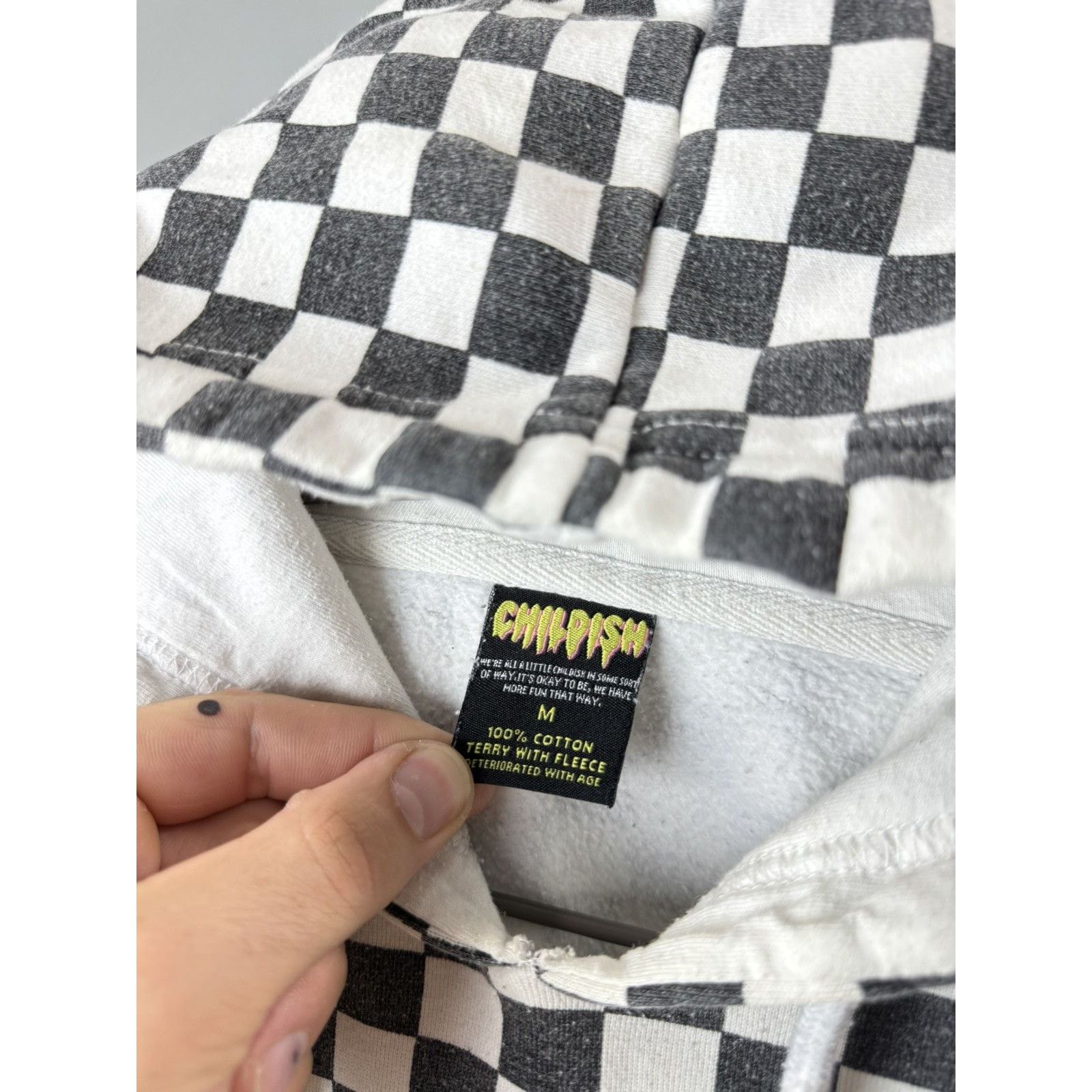 CHILDS Vintage Childish Checkered Embroidered Logo Hoodie Size US M / EU 48-50 / 2 - 6 Thumbnail