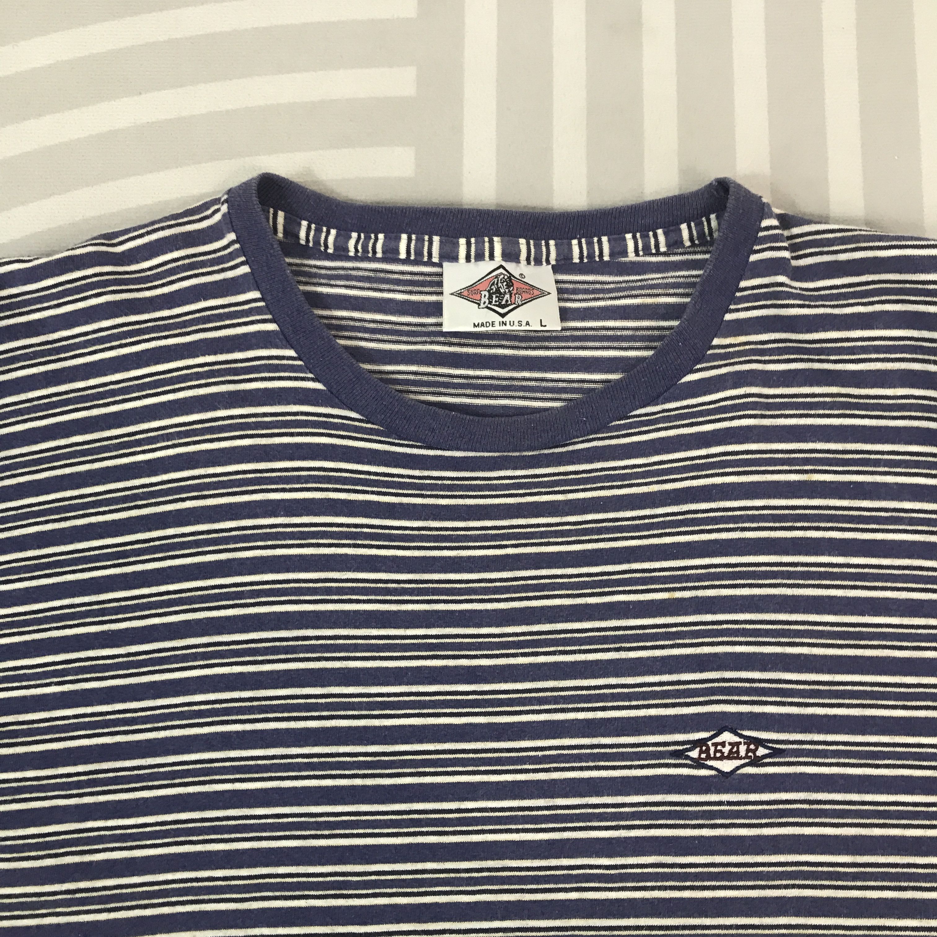 Vintage Vintage Bear striped T-shirt Size US L / EU 52-54 / 3 - 5 Thumbnail