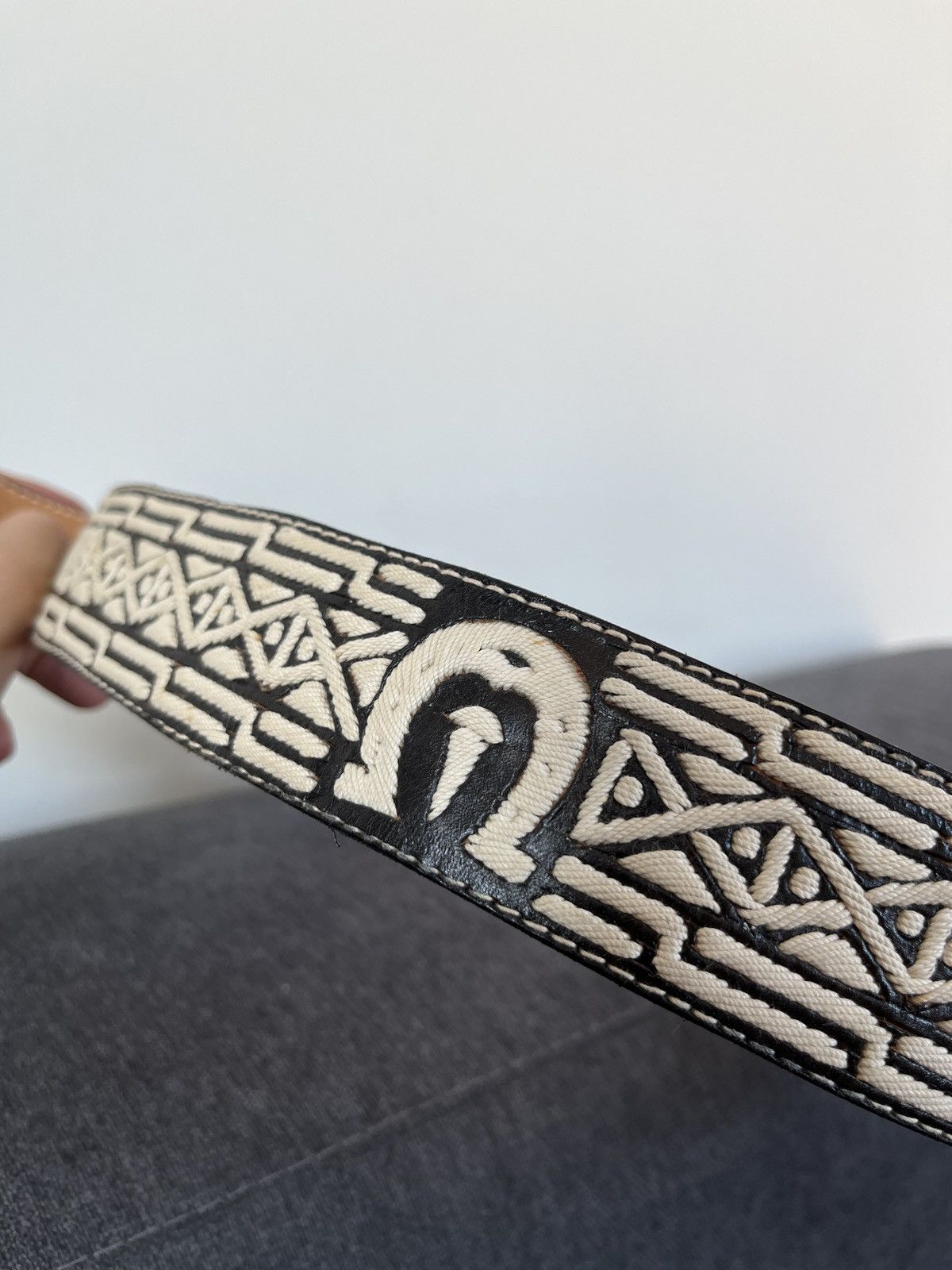 Cowboy Equipment Vintage Handcrafted Leather Belt Cowboy Western Biker Style Size ONE SIZE - 10 Thumbnail