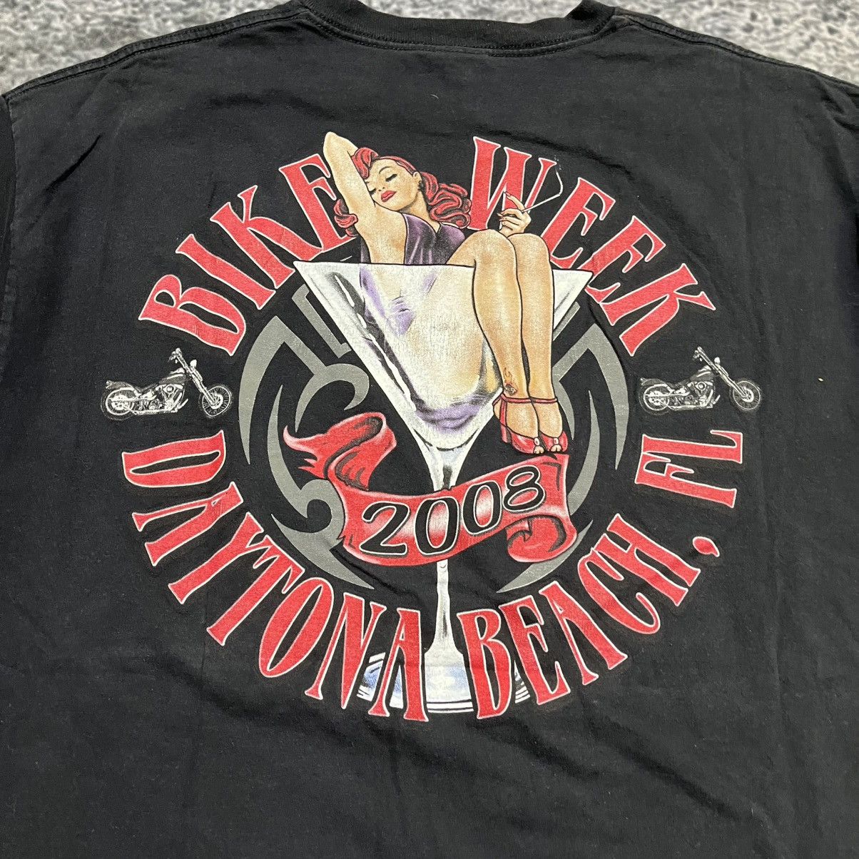Harley Davidson Vintage Bike Week 2008 T Shirt Faded ERD Style Grunge XL Size US XL / EU 56 / 4 - 4 Thumbnail