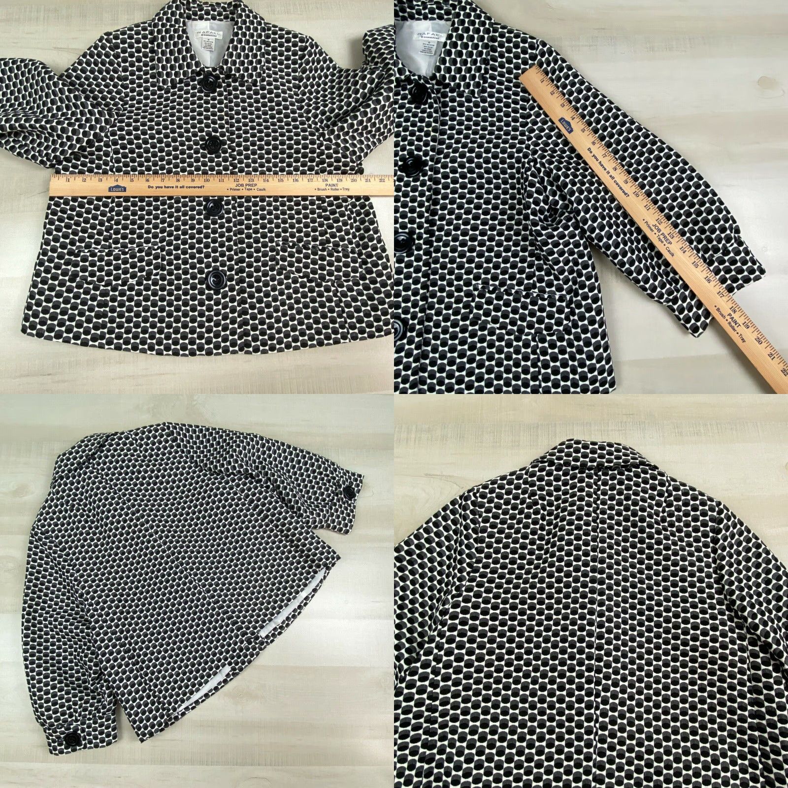Vintage Rafael Womens Black and White Blazer Size 12 Career Professional Church Jacket Size XL / US 12-14 / IT 48-50 - 8 Thumbnail