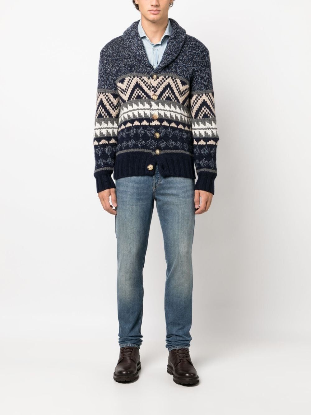 Brunello Cucinelli o1w1db10924 Cashmere Cardigan in Multicolor Size US XL / EU 56 / 4 - 2 Thumbnail