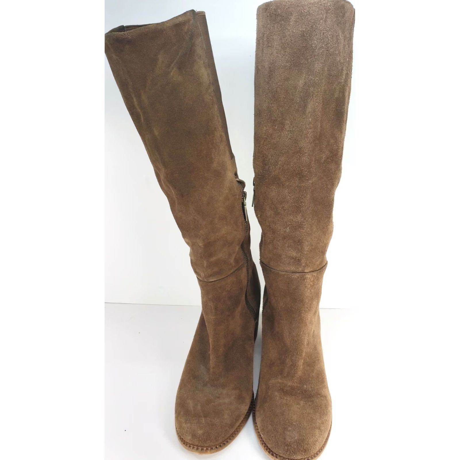 Splendid VINTAGE Splendid Kassie Boots Brown Suede Tall Knee Zip Womens 8.5M Size US 9 / IT 39 - 4 Thumbnail