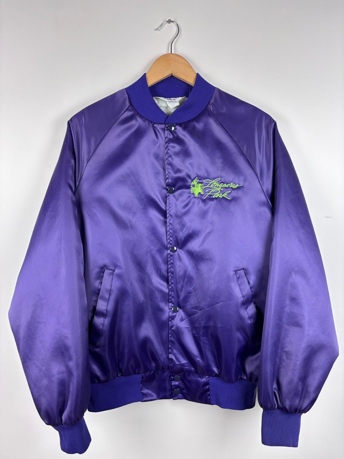 Other Vtg Longacres Park Horse Racing West Ark Satin Bomber USA Size US M / EU 48-50 / 2 - 1 Thumbnail