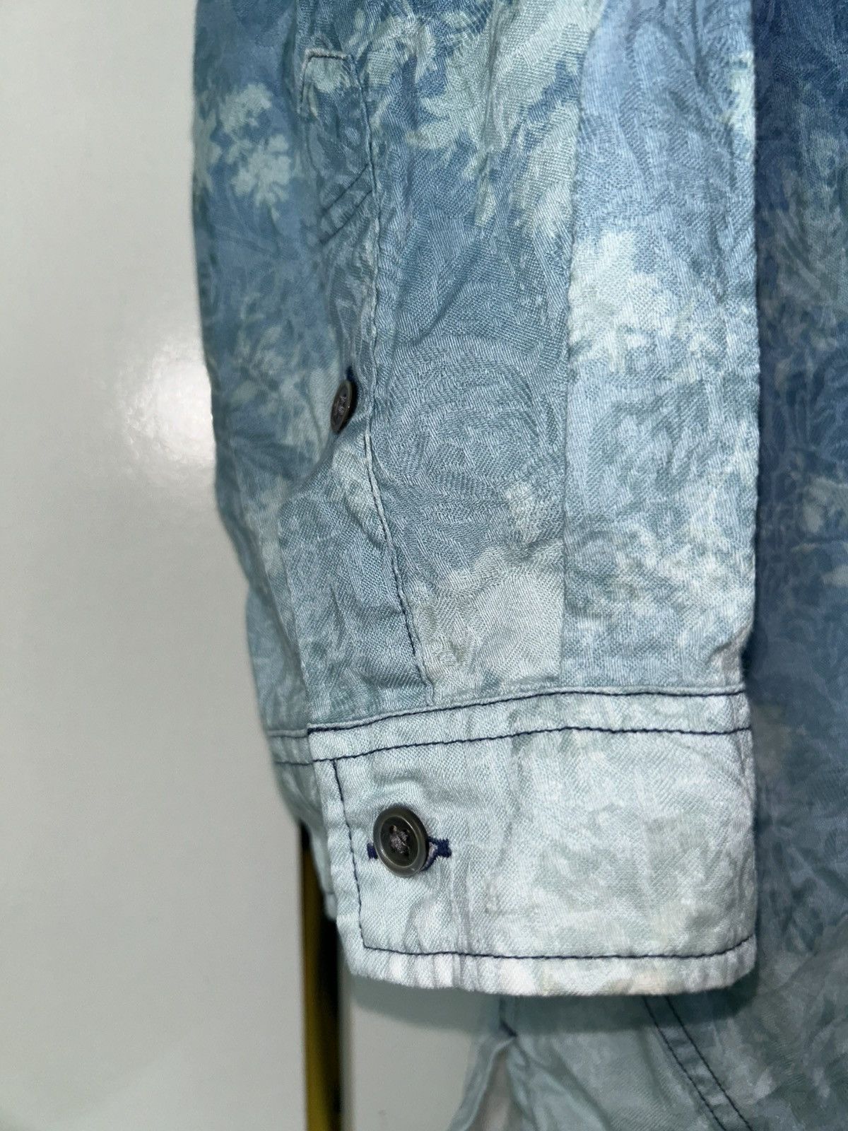 Tornado Mart Floral Cotton Two Tone Print Button Up Longsleeve Shirt Size M / US 6-8 / IT 42-44 - 11 Thumbnail
