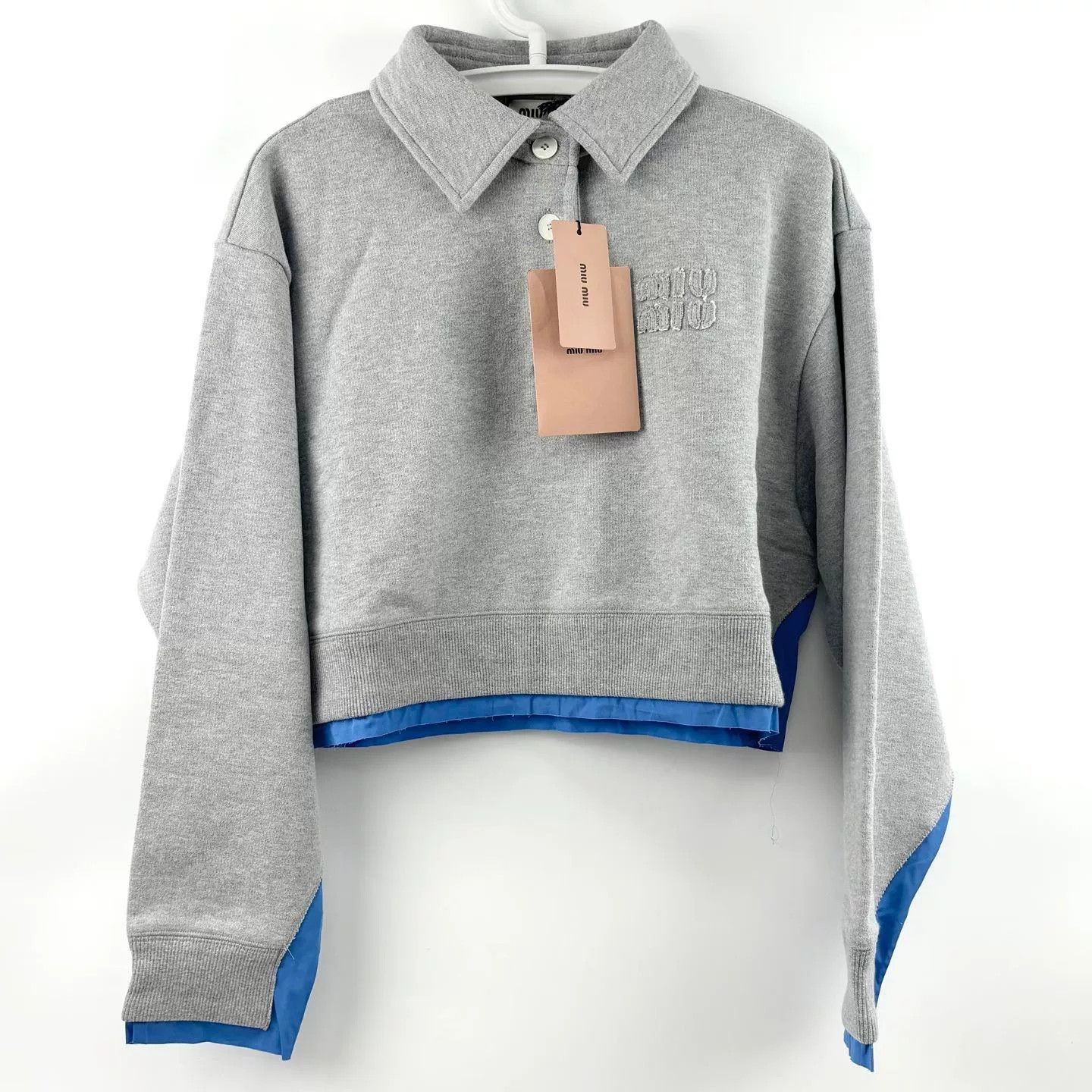 Miu Miu Miumiu Logo Gray Sweatshirt Size M / US 6-8 / IT 42-44 - 1 Thumbnail