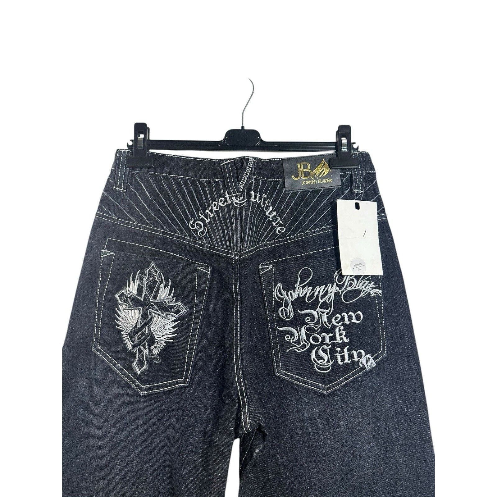 Other Vintage Johnny Blaze Chrome Hearts Cross Denim Jeans Y2K Hip Size US 34 / EU 50 - 4 Thumbnail