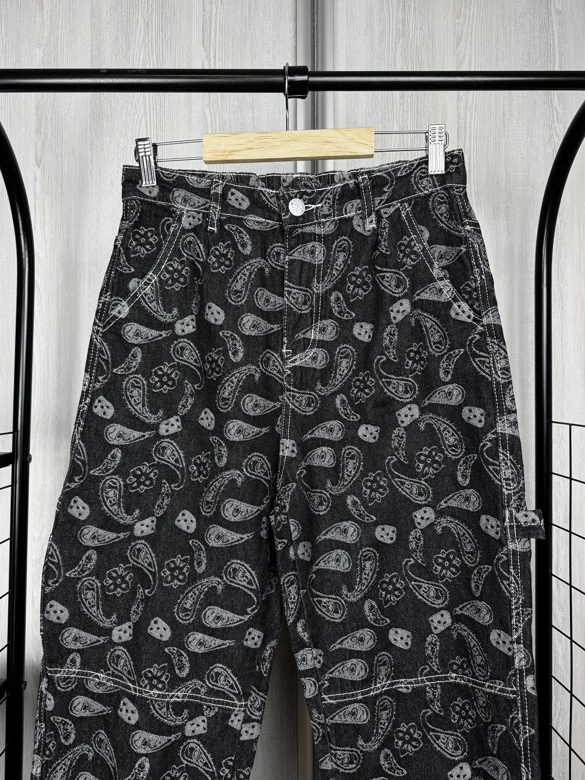 Vintage Vintage double knee carpenter style workwear paisley pants Size US 28 / EU 44 - 3 Thumbnail