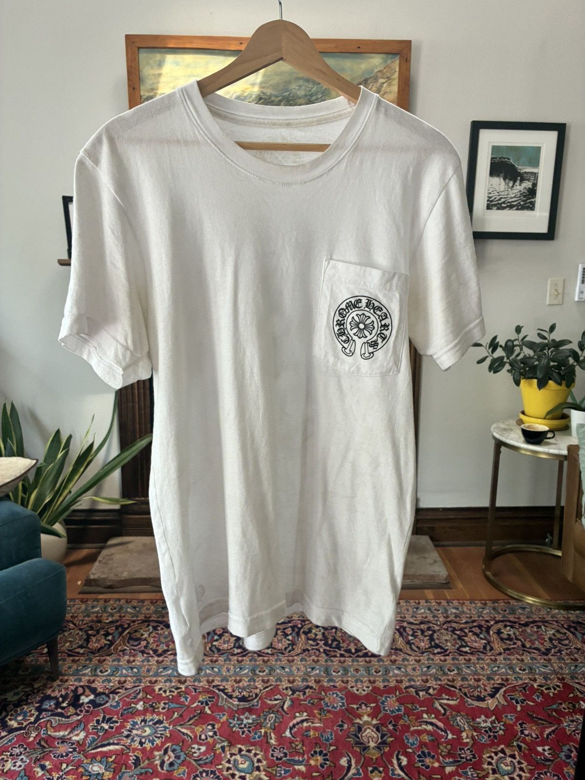 Chrome Hearts horse shoe pocket tee made in usa
