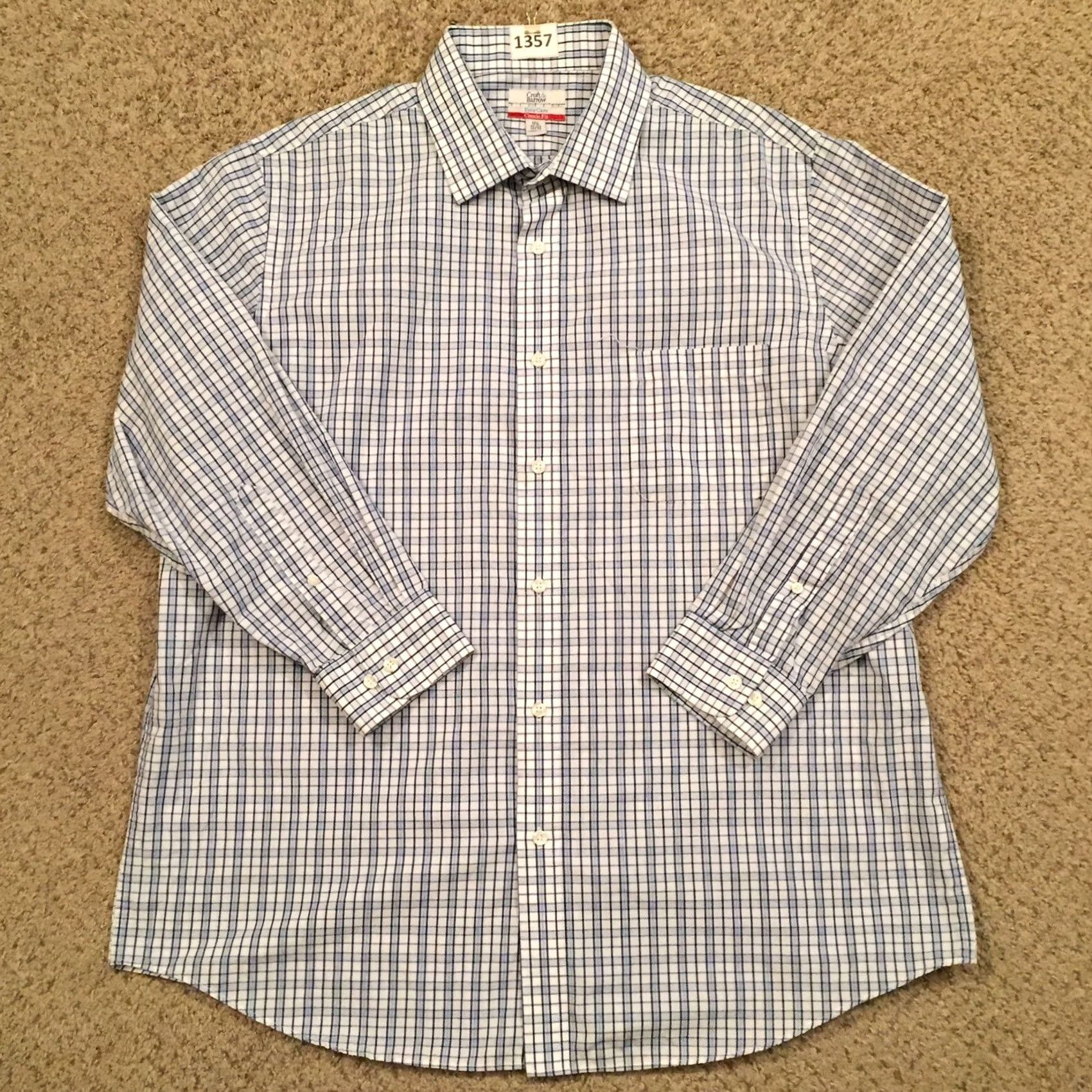 Croft & Barrow Croft & Barrow Shirt Mens 17.5 Classic Fit Blue Plaid Long Sleeve Button Up Size US XXL / EU 58 / 5 - 2 Thumbnail