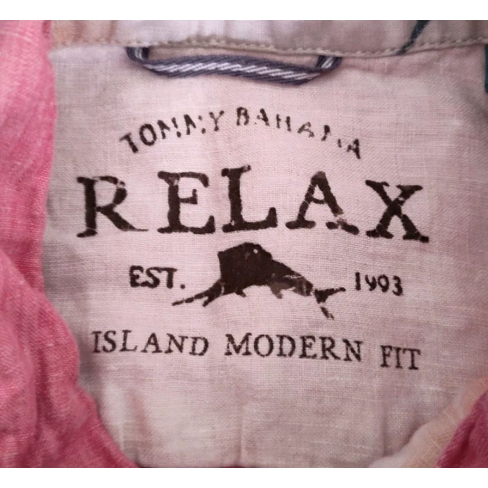 Tommy Bahama TOMMY BAHAMA Relax Shirt Mens XL Pink Linen Short Sleeve Button-Up Beach Casual Size US XL / EU 56 / 4 - 7 Thumbnail