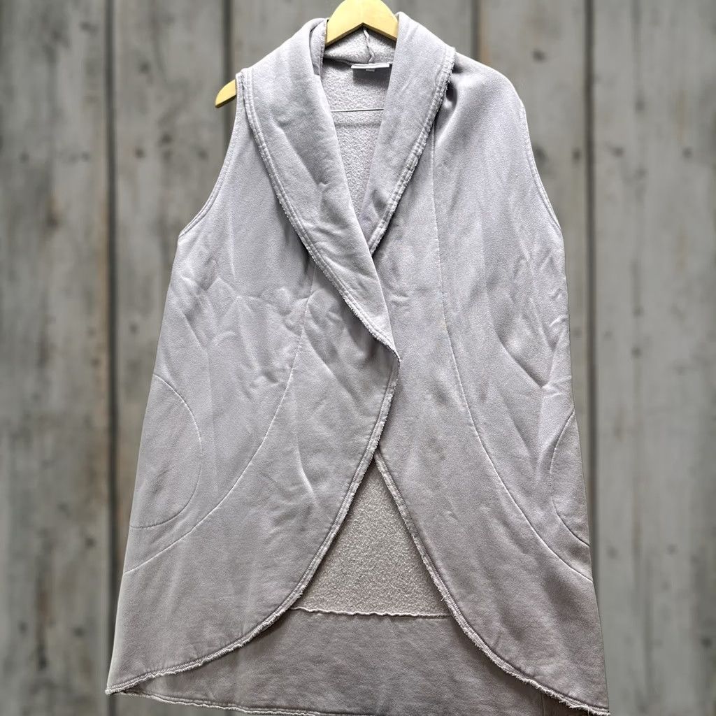 Vintage Bryn Walker Vest Womens S Purple Organic Fleece Cotton Shawl Collar Bohemian Basic Jacket Solid 90s Theme 1990s? Size S / US 4 / IT 40 - 1 Thumbnail