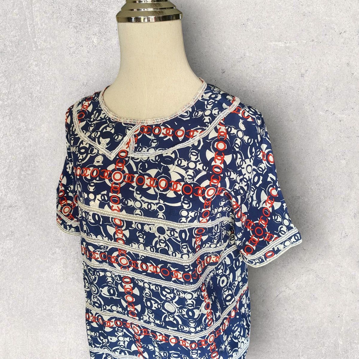 Chanel AW2007 Silk CC Monogram Blouse Size M / US 6-8 / IT 42-44 - 3 Thumbnail