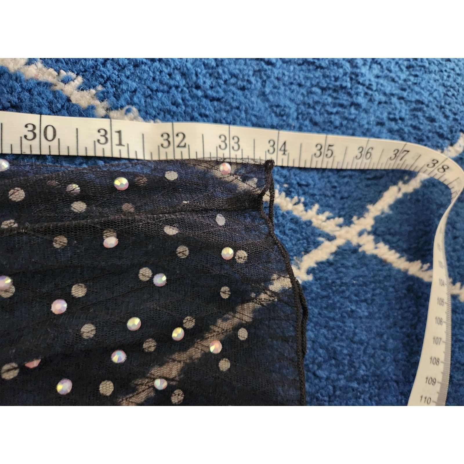 Other Bear Dance Black Sheer Studded Flare Out Leggings S Size 27" / US 4 / IT 40 - 7 Thumbnail