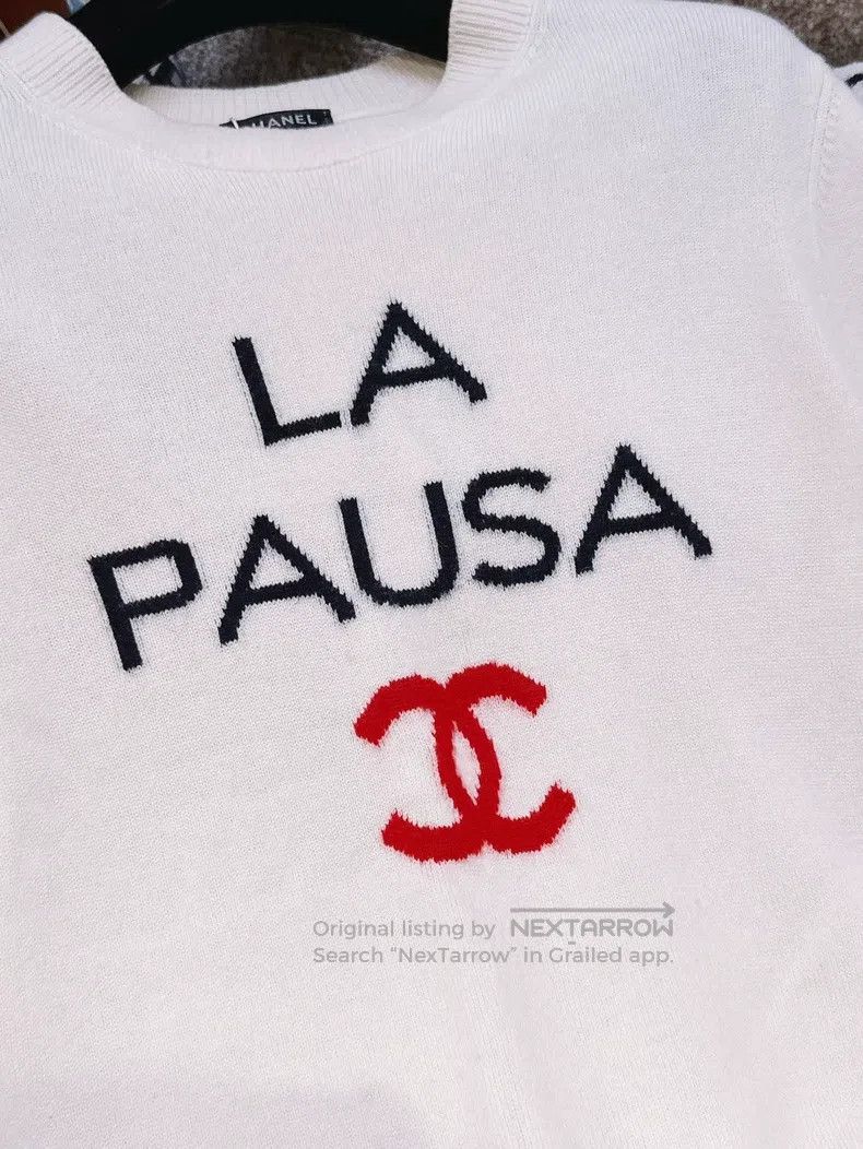 Chanel Chanel White and red double C letter long-sleeved knit Size XXS / US 00 / IT 34 - 3 Thumbnail