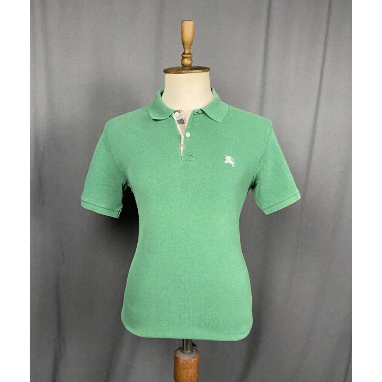 Burberry Burberry Small Logo Nova Check Men's Distressed Green Polo T Size US S / EU 44-46 / 1 - 1 Thumbnail