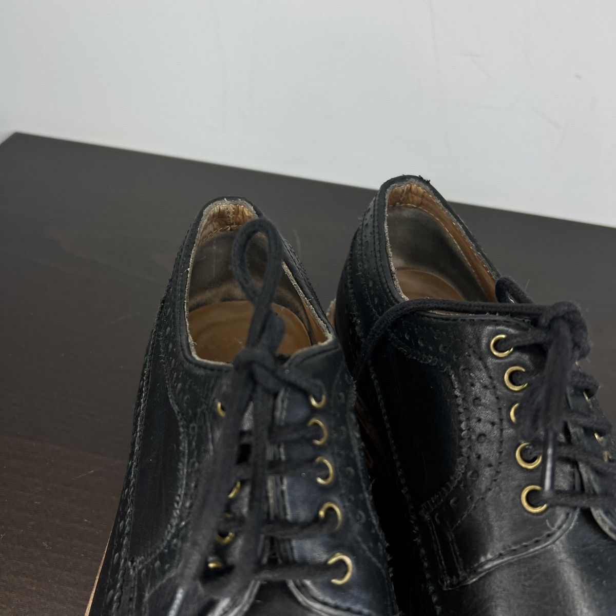 Designer JOHN WHITE BOURTON DERBY BROGUE BLACK CALF LEATHER SHOES Size US 10 / EU 43 - 9 Thumbnail