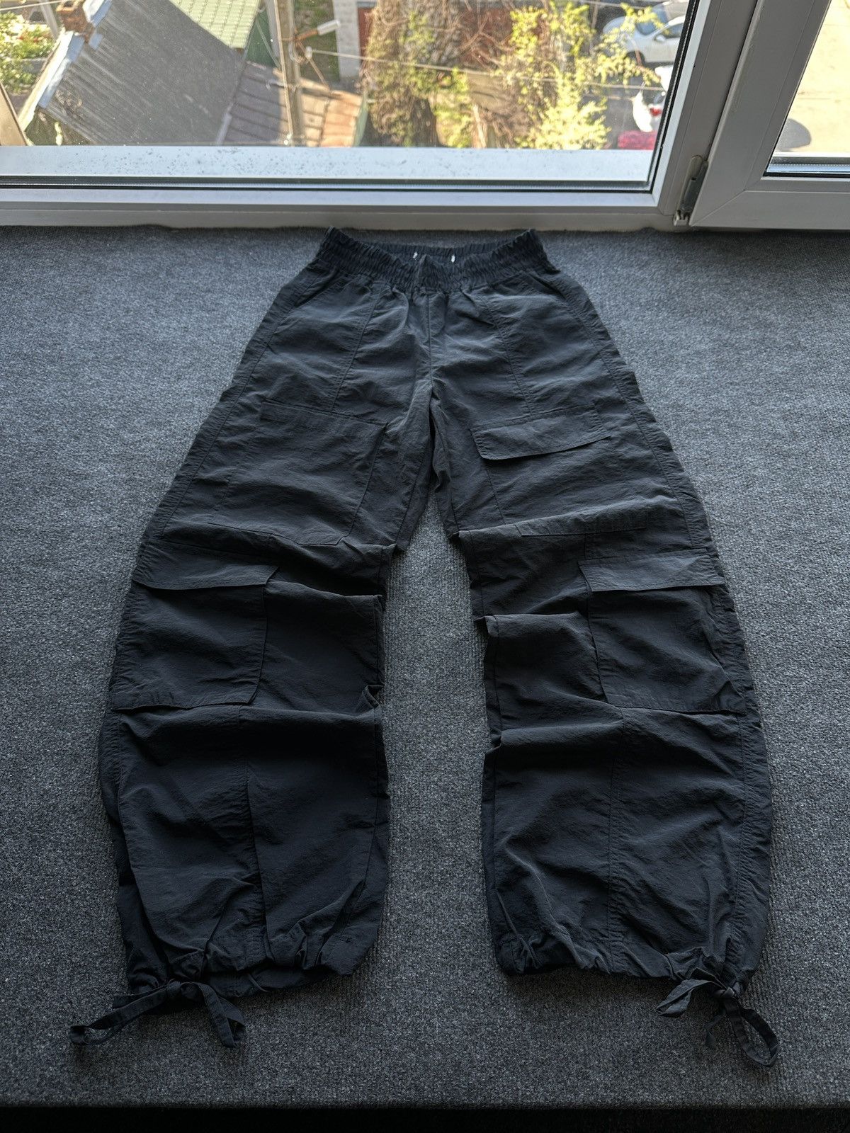 Other 🚨CARGO BAGGY MULTIPOCKET WOMEN PANTS RARE BLACK STRIPE Size 27" / US 4 / IT 40 - 1 Thumbnail