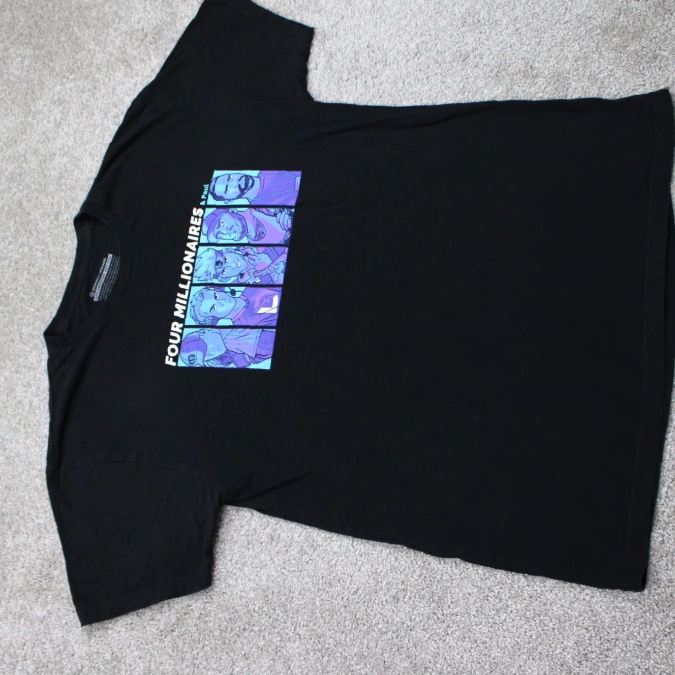 Vintage Design by Humans Shirt Mens Large Black Four Millionaires & Paul Cotton S/S Size US L / EU 52-54 / 3 - 6 Thumbnail