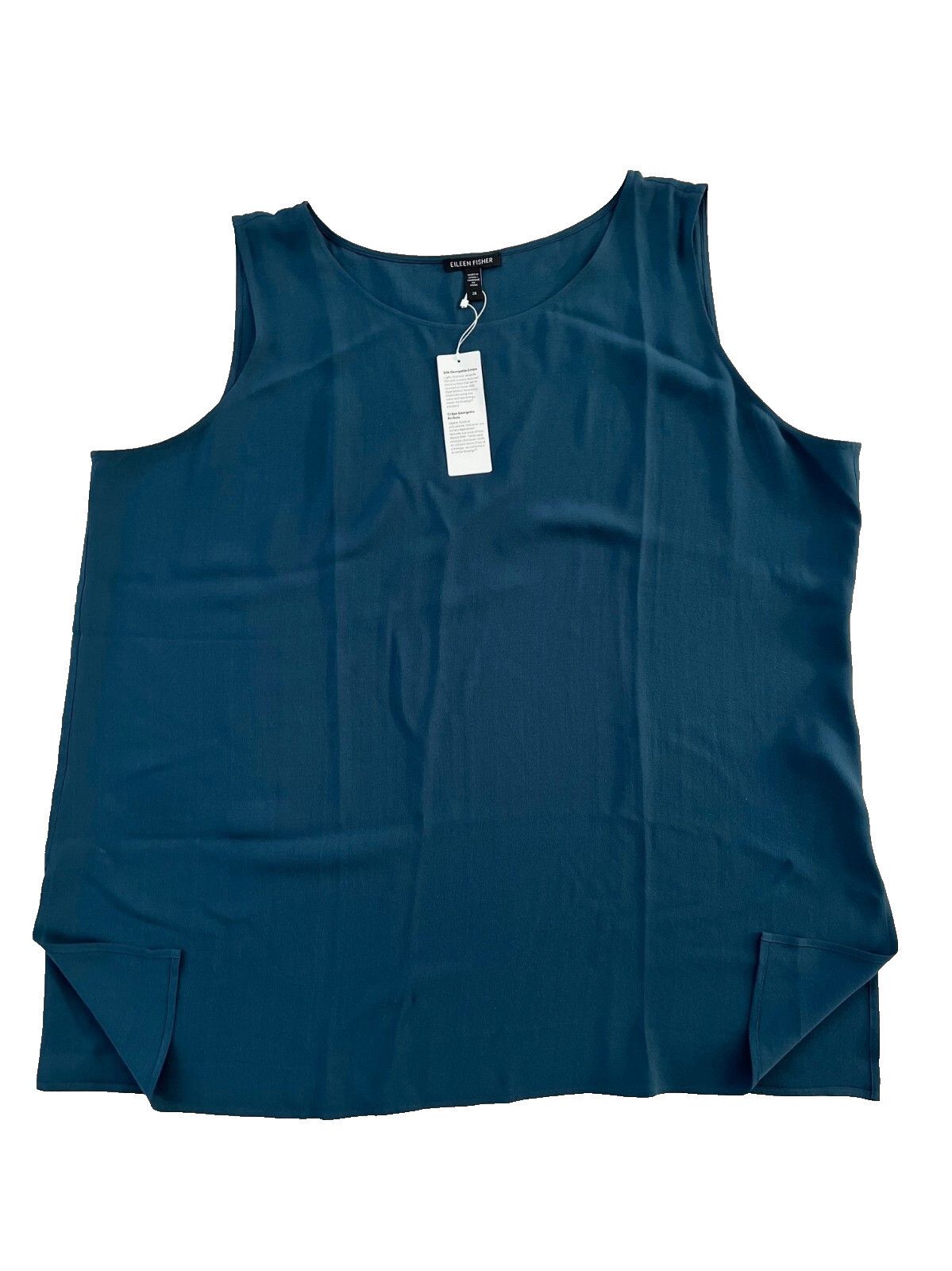 Eileen Fisher Eileen Fisher Silk Georgette Neck Tank Alpine ( 2X ) Size XXL / US 16-18 / IT 52-54 - 1 Thumbnail